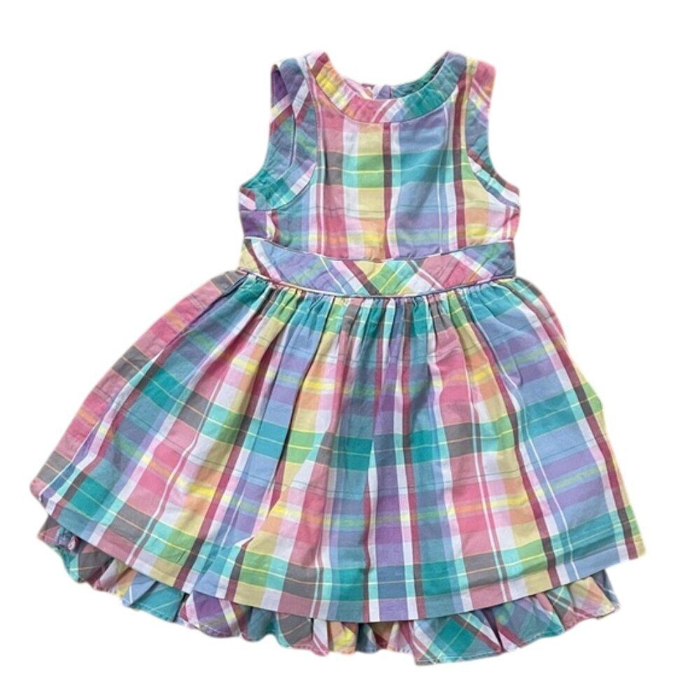 Ralph Lauren Plaid Madras Cotton Sleeveless Dress Infant Size 24 Months Preppy - Picture 2 of 12